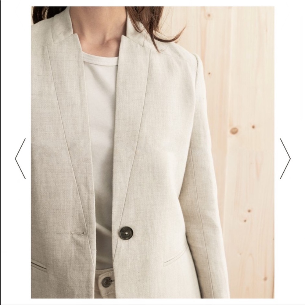 NWOT $375 JENNI KAYNE Linen Blend Boy Blazer In Natural size XS - Picture 3 of 16